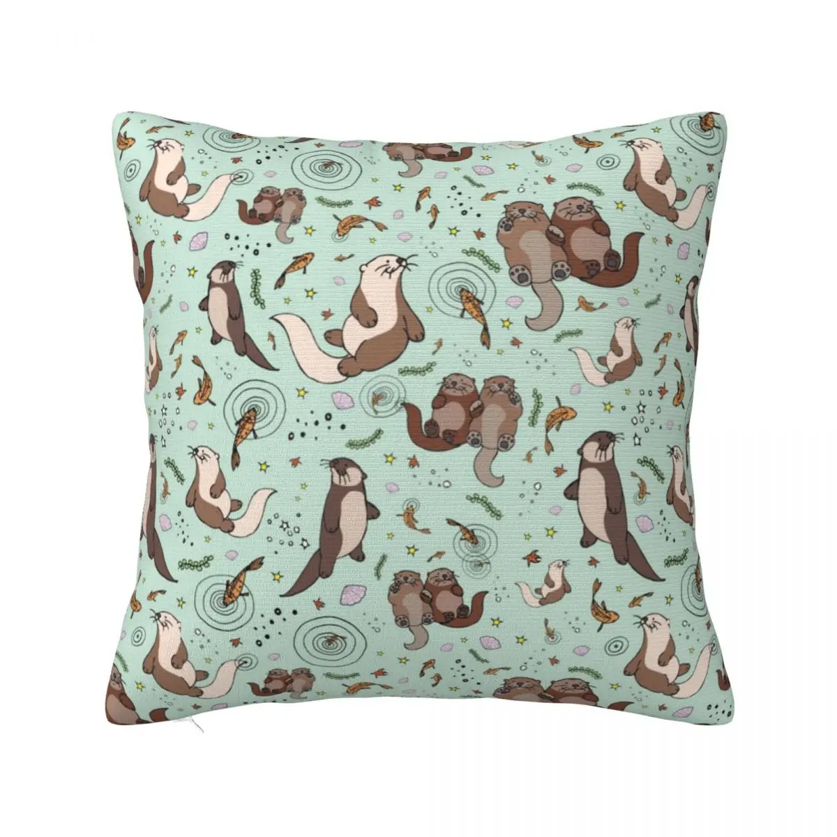 

Sea Otters Kawaii Pillowcase Soft Fabric Cushion Cover Decor Gifts for Kids Shaggy Pillow Case Cover Home Wholesale 45X45cm