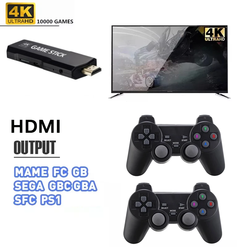 

4K HD Video Game Console Built In 15000+ Classic Games Retro Console Wireless Controller HDMI-compatible Output Mini Game Box