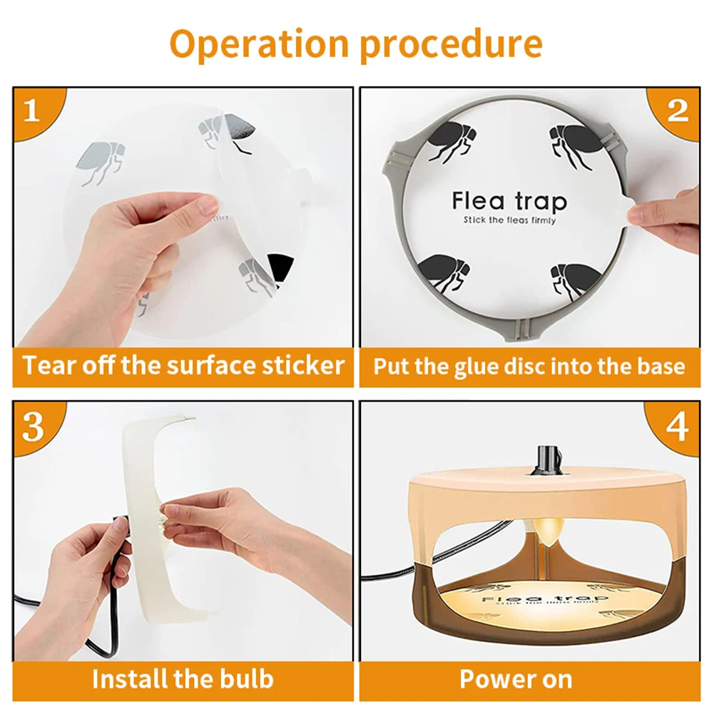 Ловушки от блох с лампочкой и липкими подушечками Электронная световая ловушка