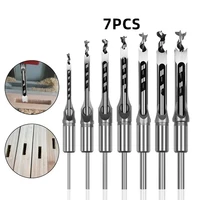 7pcs hss twist drill bits set square hole drill woodworking drill auger mortising chisel drill diy furniture woodworking tools