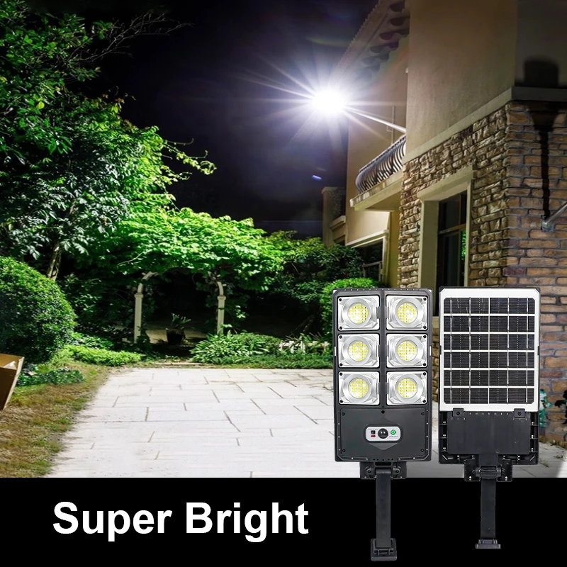 Супермощный уличный солнечный свет 3 режима дистанционного управления 360