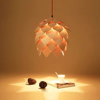 simple and modern led solid wood restaurant office chandelier creative lamp bar wood art lamp study log pine cone chandelier
