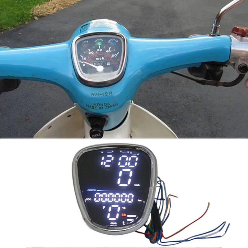 

For Honda C70 C90 Motorcycle LED Digital Meter Rpm Odometer Speedometer Assy