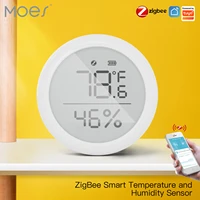moes tuya smart zigbee temperature and humidity sensor indoor hygrometer with lcd display remote control zigbee hub gateway