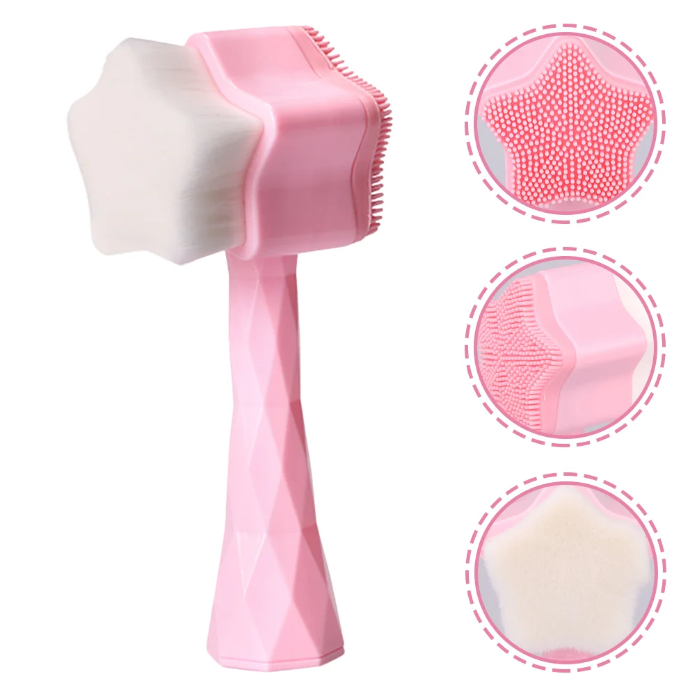 

Brush Face Facial Cleansing Silicone Skin Manual Beauty Soft Sides Double Wash Cleanser Travel Exfoliating Scrubber Exfoliator