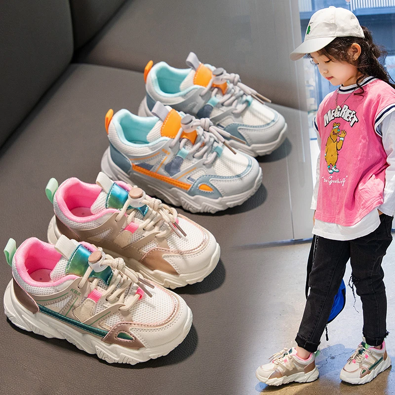 

Kids Run Sneakers Tennis Shoes Students Casual Summer Mesh Sports Footwear for Girl and Baby Boy