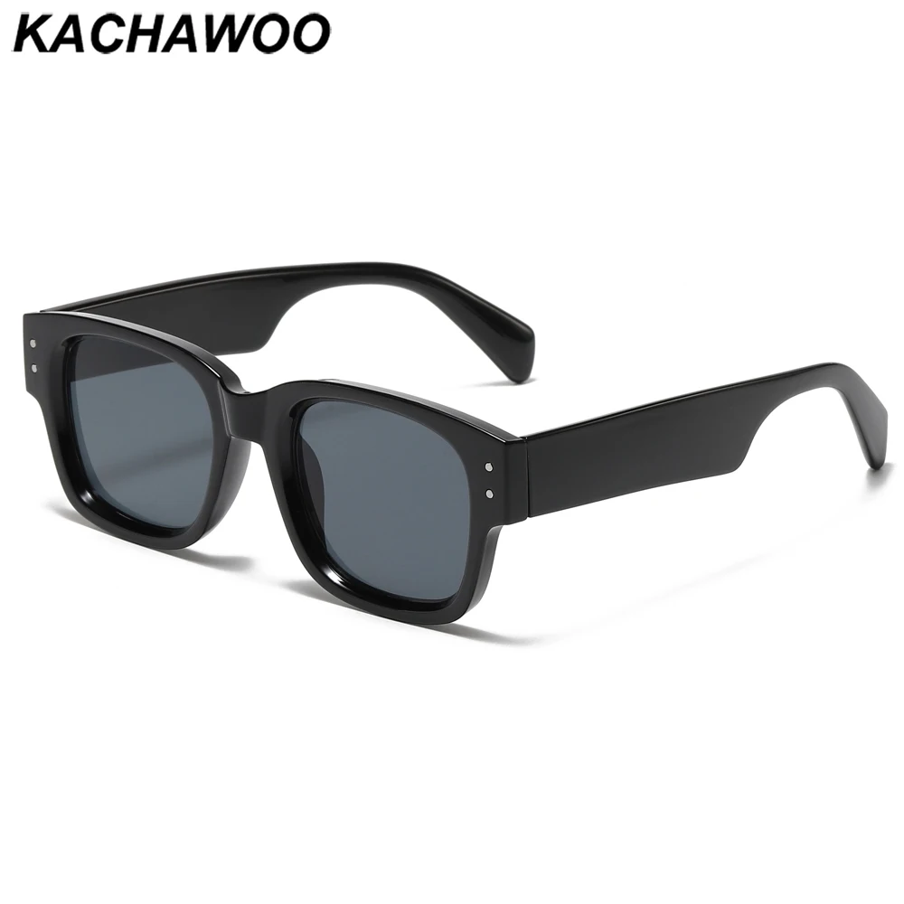 

Kachawoo black square sunglasses for men retro women sun glasses trendy European style outdoor eyewear accessories drop ship