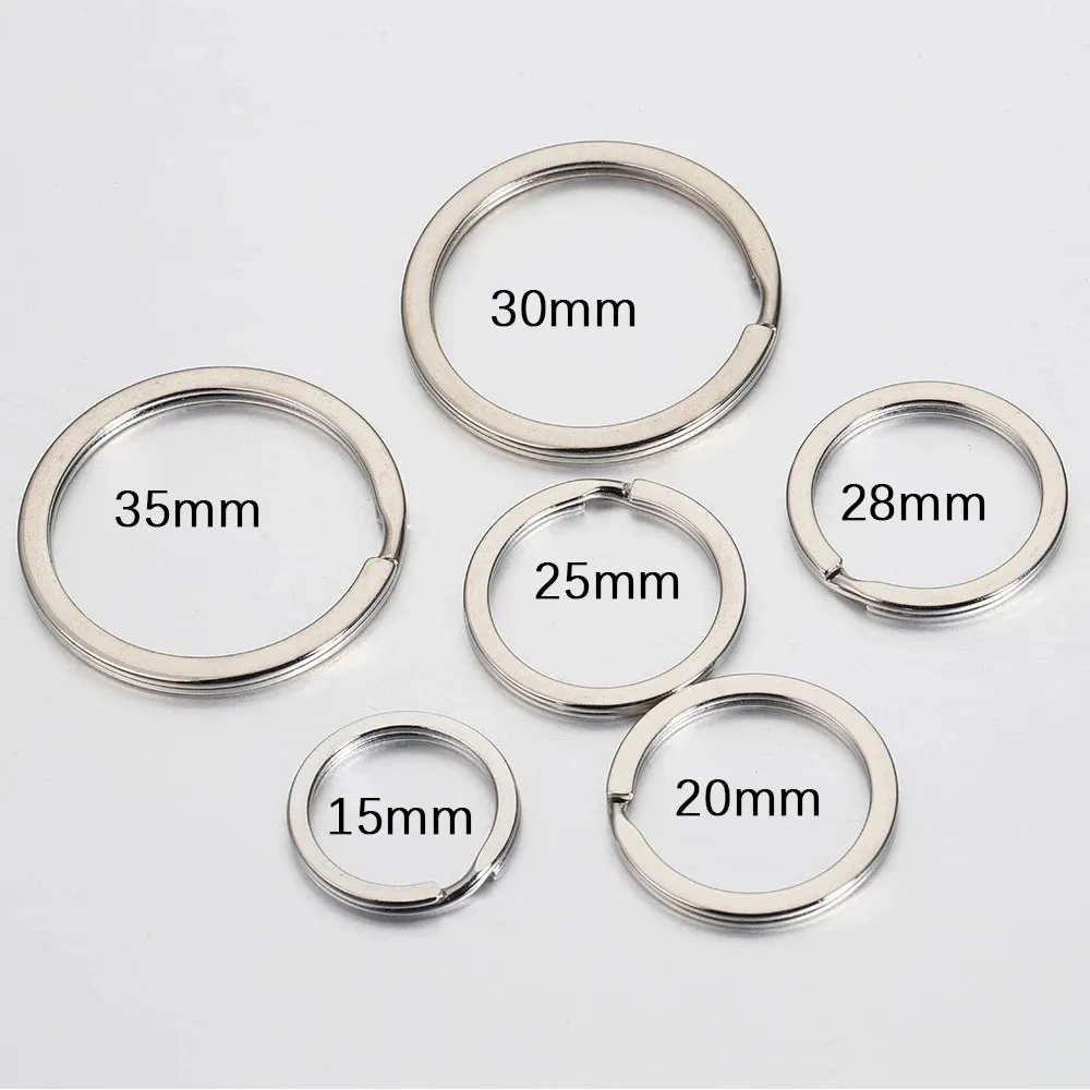 20pcs Stainless Steel Key Rings 20/25/28/30/35mm Round Flat Line Split Rings Keyring for Jewelry Making Keychain DIY Findings images - 6