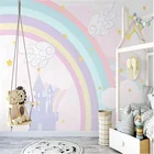 Фотообои на заказ, с изображением звезд, в скандинавском стиле, с изображением радужного замка, для детской комнаты, креативное искусство, настенные 3D-обои