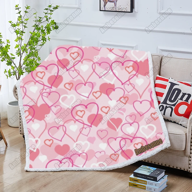 

Pink Love Printed Blanket Summer Blankets Kids Adult Bedspread On The Bed Sofa Soft Throw Blanket Picnic Blanket Custom Blanket