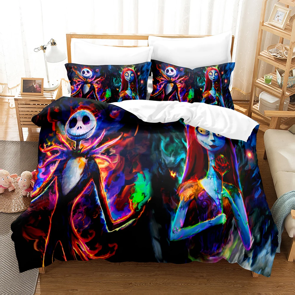 

Halloween Bedding Sets Duvet Cover Set with Pillowcase Scary Halloween Night Bedroom Decoration Halloween Party Gifts Women Men