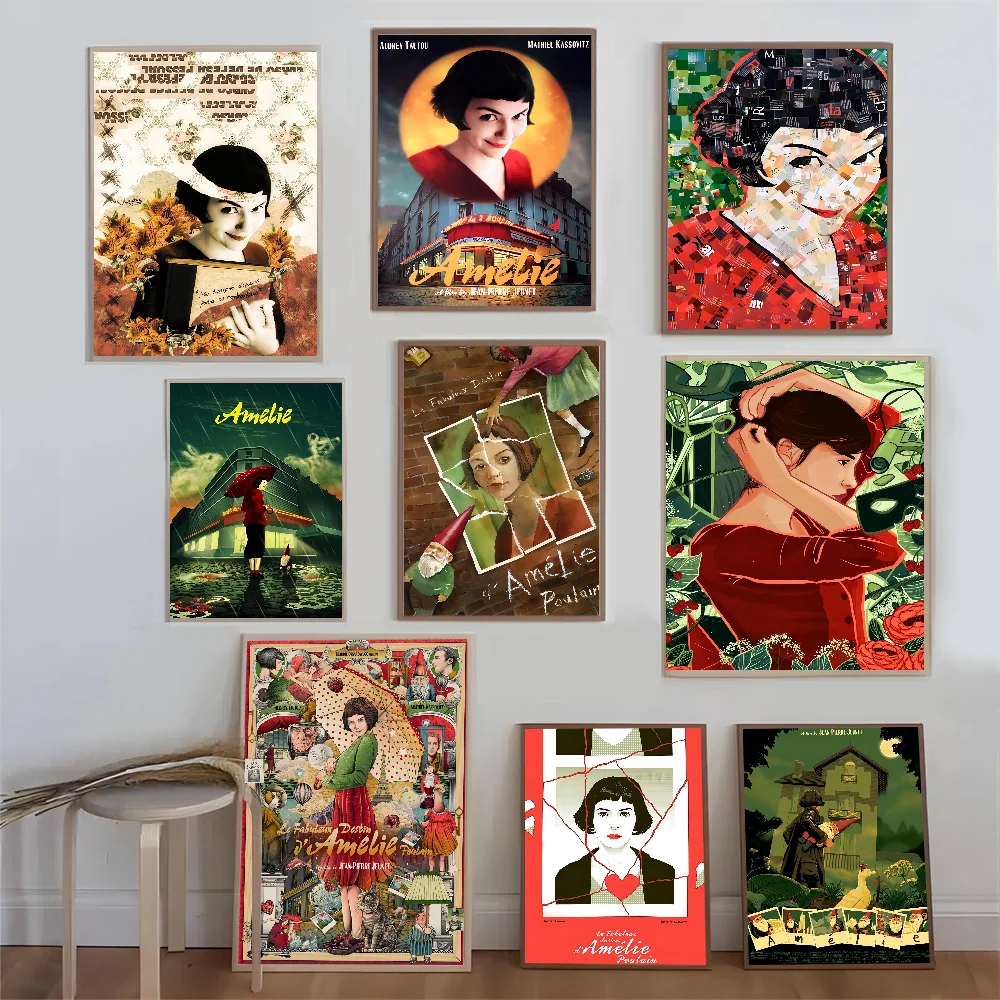 Классический фильм Амели белая бумага постер водостойкая бумажная наклейка