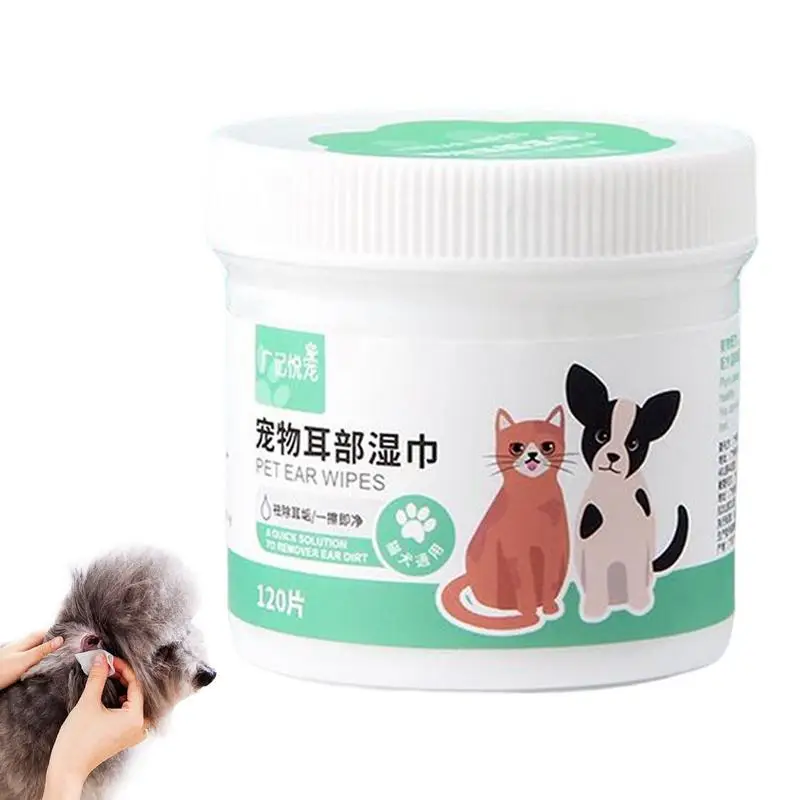 

Dog Ear Wipes Pet Ear Stain Cleaning Wipes Portable 120 Pieces Ear Wipes Advanced Otic Veterinary Ear Cleaner Formula For Pets