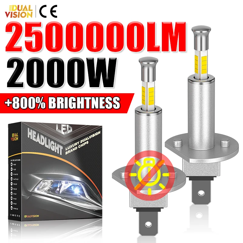 

H1 LED Canbus 2000 Вт 2500000 LM Автомобильные фары H4 H7 H8 H9 H11 Противотуманные фары 9005 9006 HB3 HB4 9012 HIR2 360 CSP Чипы 1:1 Мини-диод