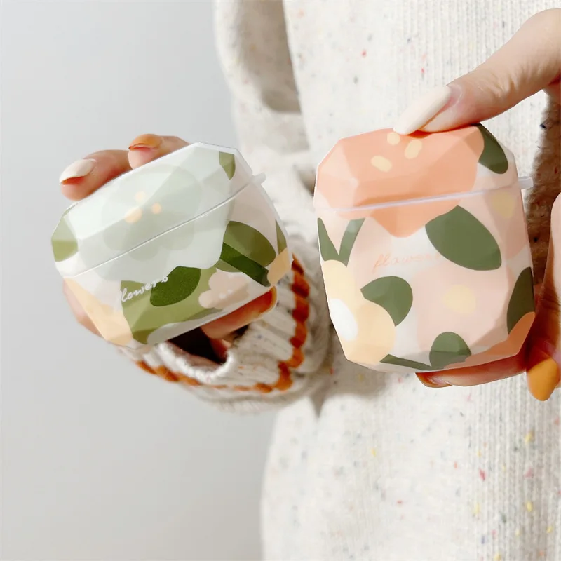 

Irregular Diamond Colour Flower Case for Apple AirPods 1 2 3 Pro Cases Cover IPhone Bluetooth Earbuds Earphone Air Pod Pods Case