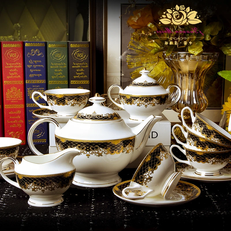 

PIECES 15 Bone china European style tea ceramic English afternoon cup coffee set