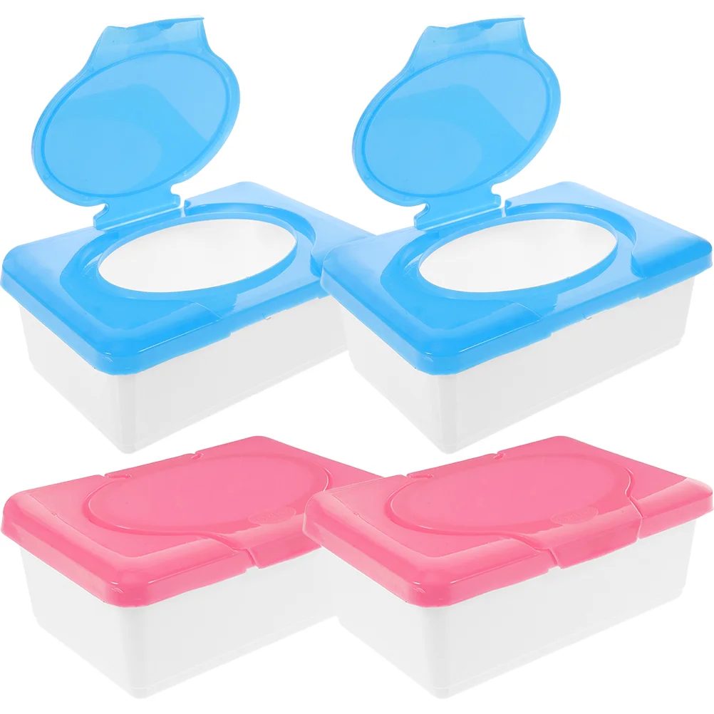 

4 Pcs Car Tissue Box Wipes Dispenser Box Car Wipes Wet Wipes Dispenser Baby Decor Refillable Wipes Container Household Wipes Box