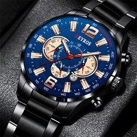 luxury mens watches stainless steel fashion calendar quartz men wrist watch male business luminous leather clock reloj hombre