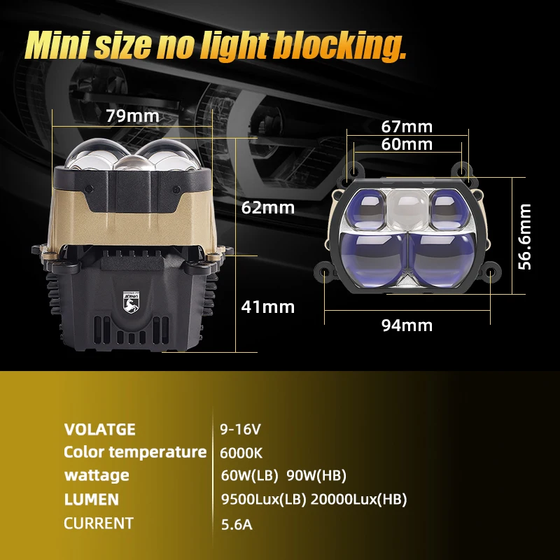 Фото SANVI 180W PX8 Square Bi LED с несколькими линзами проекторами 17 шт. чипов для матричных фар Toyota 6000K светодиодные фонари автомобильные автозапчасти №4