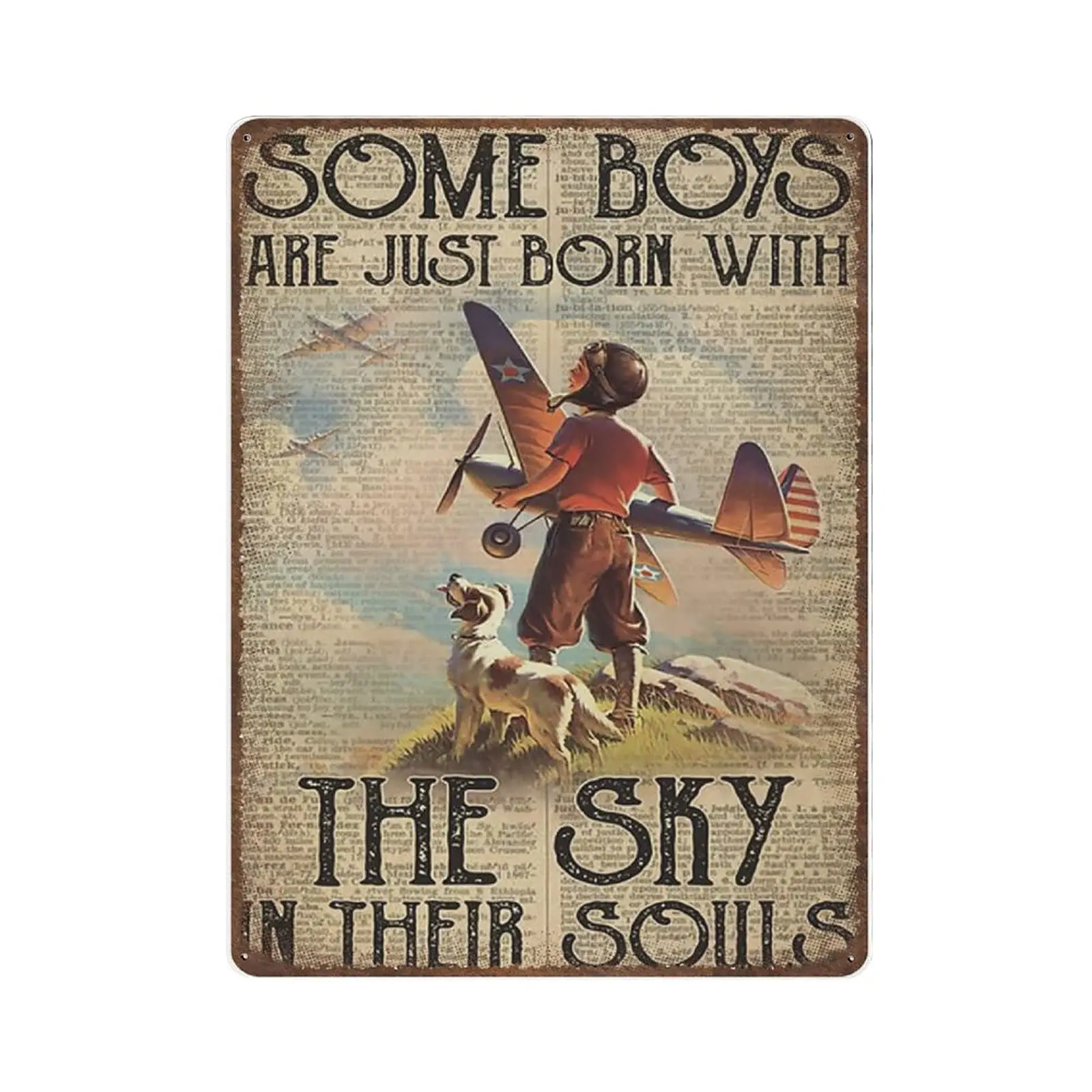 

Dreacoss Some Boys are Just Born with The Sky in Their Souls Tin Sign -Vintage Tin Sign，Novelty Poster Artwork，Wall Decoration P