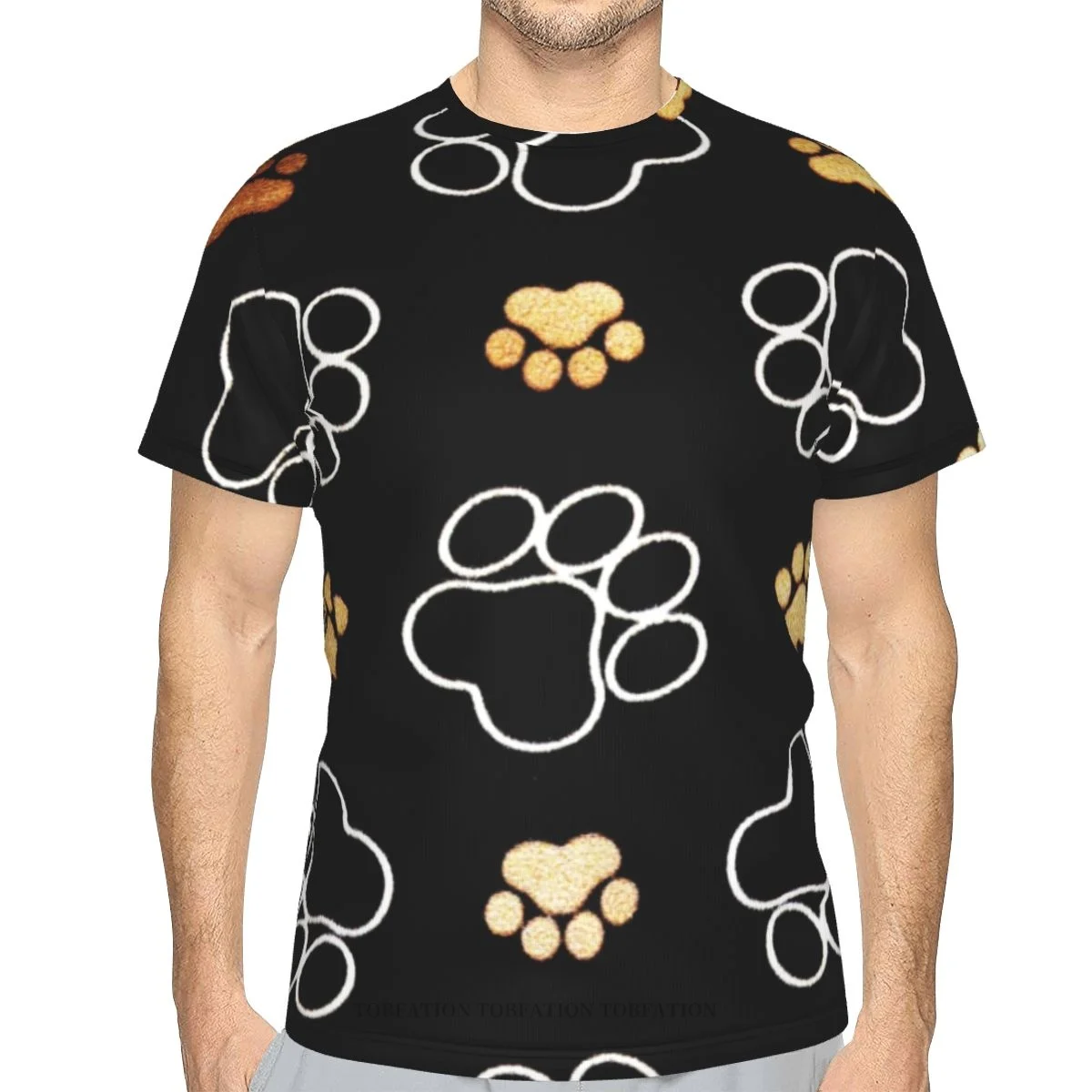 

Dog Paw Print 3D Printed T Shirt For Man Pet Lover Unisex Polyester Loose Fitness Tops Hip Hop Beach Male Tees