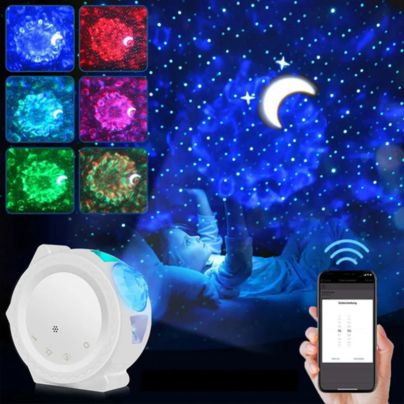 

Smart Starry Sky Projector Galaxy Projector 3in1 Night Light Ocean Voice Music Control LED Lamp for Kid Gift Smart Life