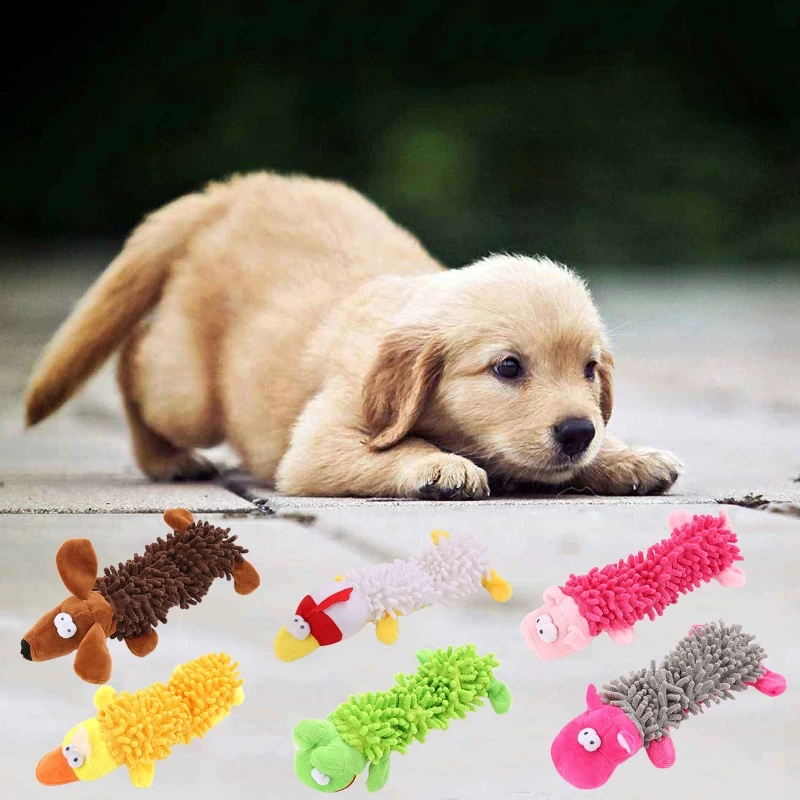 

Stuffed Dog Toys Crinkle & Squeak Plush Toy Cute Animal Shaped Interactive Chew Toys for Dogs & Cats Cleaning Teeth