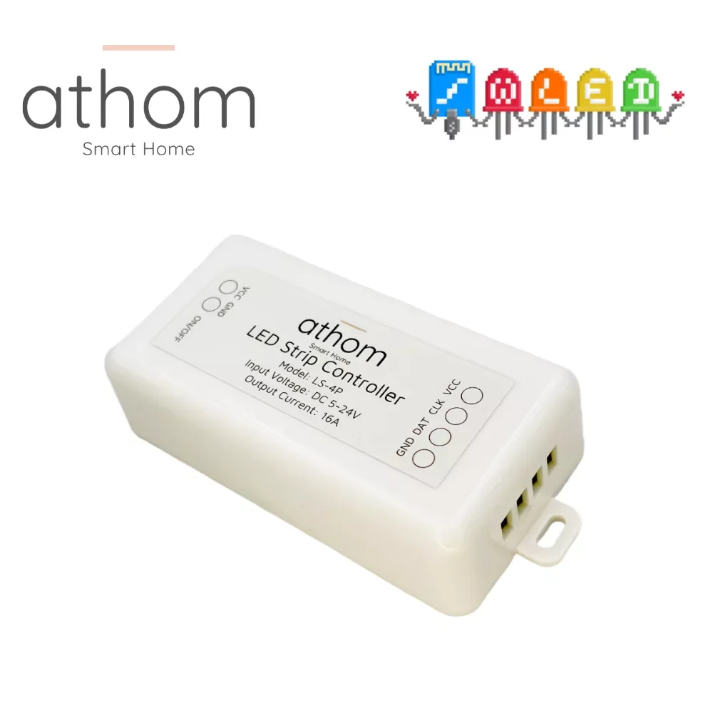 

ATHOM Pre Flashed High Power WLED 5V 12V WS2812B WS2811 SK6812 TM1814 WS2813 WS2815 LED Light Strip Controller