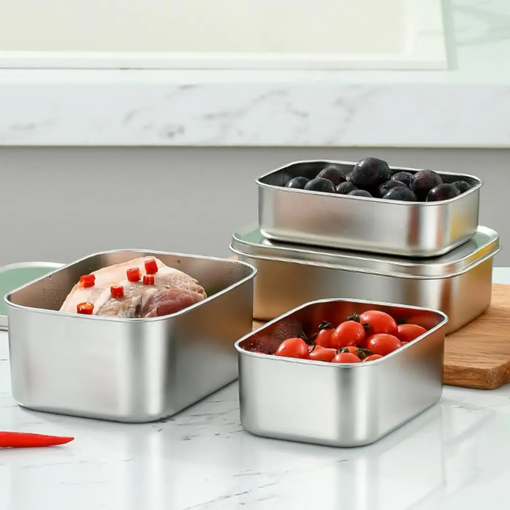 

Durable Safe Large Capacity Stainless Steel Vegetable Lunch Box for School Stainless Steel Crisper Vegetable Lunch Box