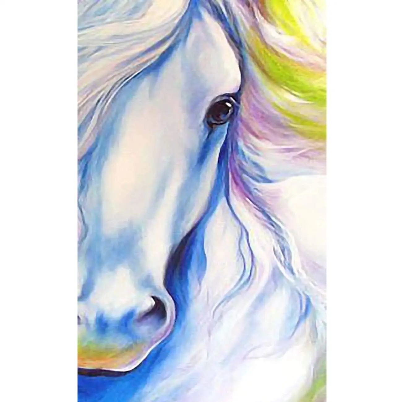 

5D Diamond Painting White Horse Painting Full Drill by Number Kits for Adults, DIY Diamond Set Arts Craft Decorations a0576
