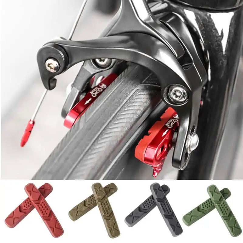 

1 Pair Rubber Road Folding Bicycle V Brake Pads Carbon Fiber Rims Replaceable Drawer Type C Clamp Brake Rubber Block