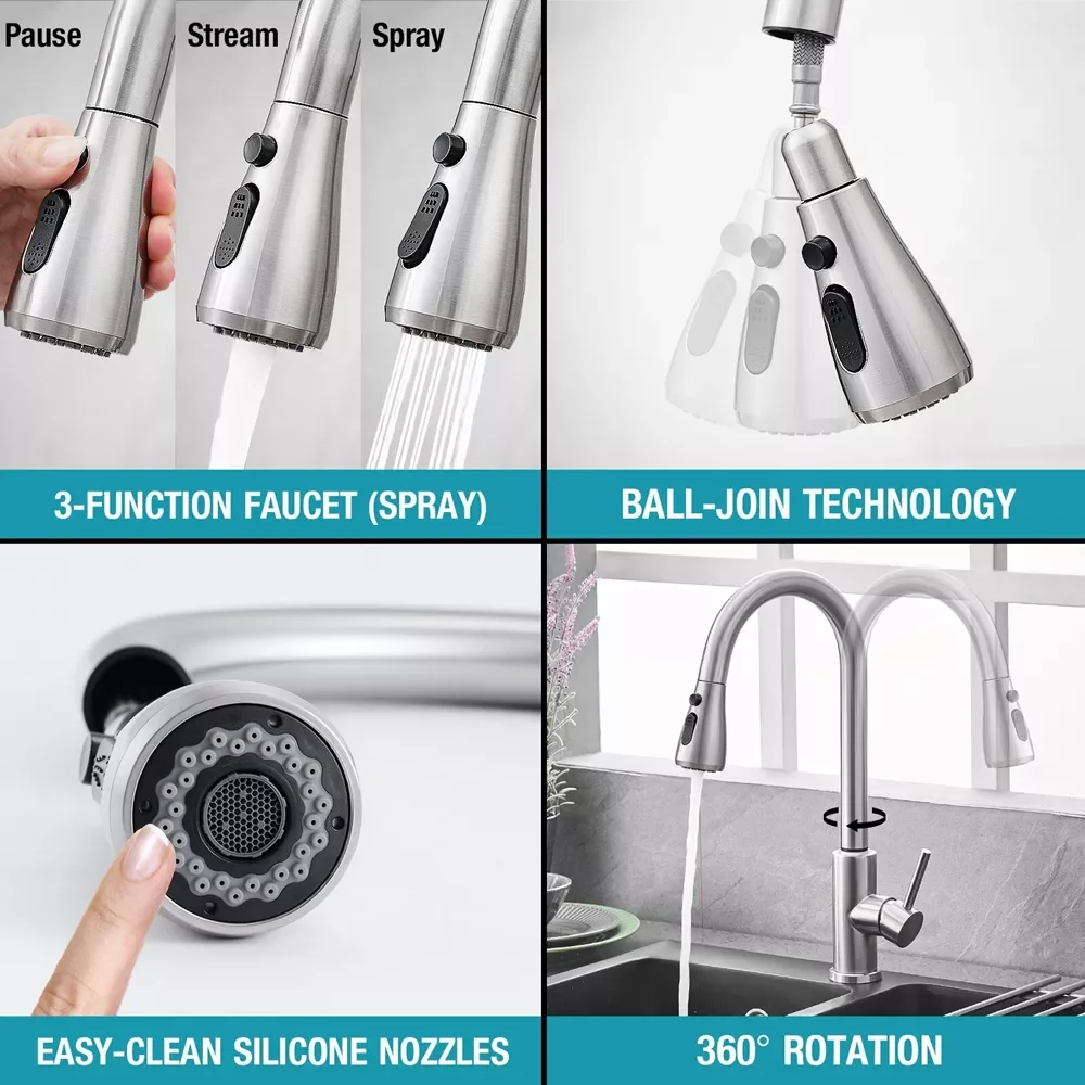 

Pull Out Kitchen Faucets Smart Touch Sensor Kitchen Water Tap Sink Mixer Rotate Hot and Cold Water Mixer 2 Modes PK-018 ברז מטבח