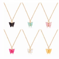 butterfly pendant necklace for women girls adjustable acrylic butterfly chain cute butterflies necklace for women girls