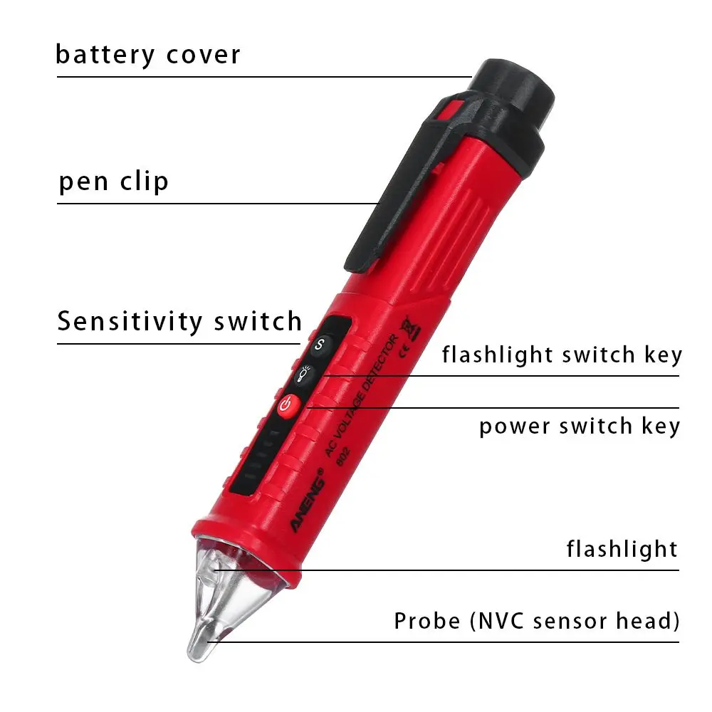 

Долговечный Регулируемый тестовый индикатор, Электрический тестовый Датчик тока, детекторы напряжения, Бесконтактный