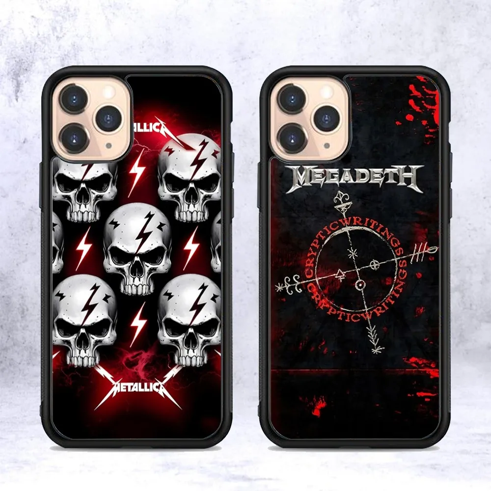 Чехол для телефона Music Rock M-Megadeth силиконовый ПК + ТПУ IPhone 11 12 13 14 15 16 Plus Pro Max чехол