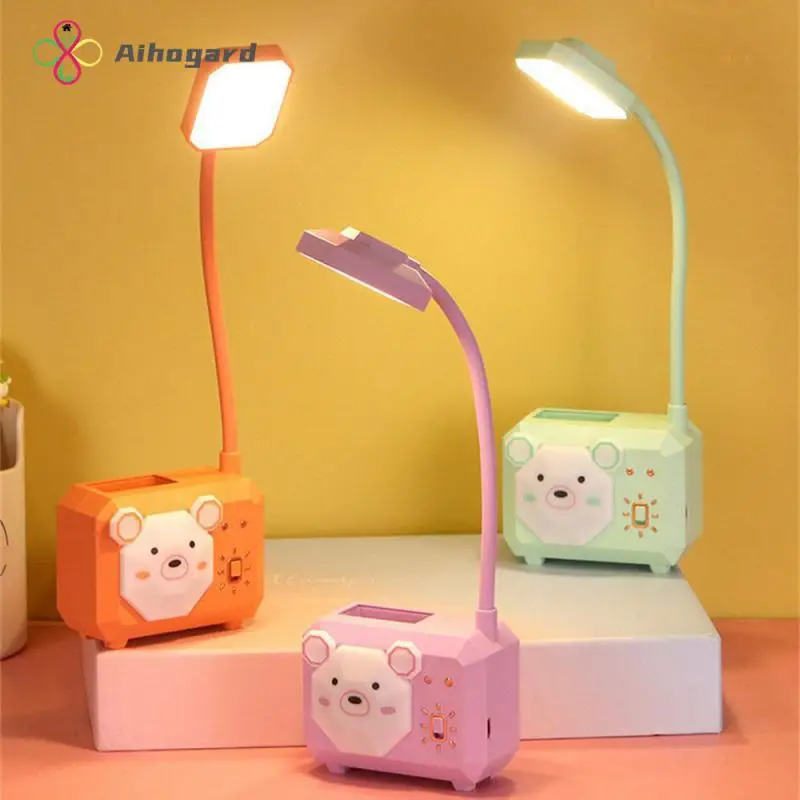 

New Toggle Switch Reading Light Pen Holder Abs Bedside Light Lamps Bedside Table Bedroom Led Lights Multifunctional Desk Light