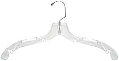 

Plastic Shirt/Dress Hanger with Swivel Chrome Hook, Heavy Weight, 17", Clear (Pack of 100)