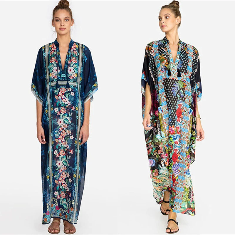 

Pareo For The Beach Skirt Cover Up Bikini Dress Kaftan New 2022 Print Robes Polyester Swimsuit Women Swim Bathing Outings