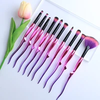 new fashion 10pcs purple metal makeup brushes set foundation powder eye shadow lip blush blending beauty cosmetic tools