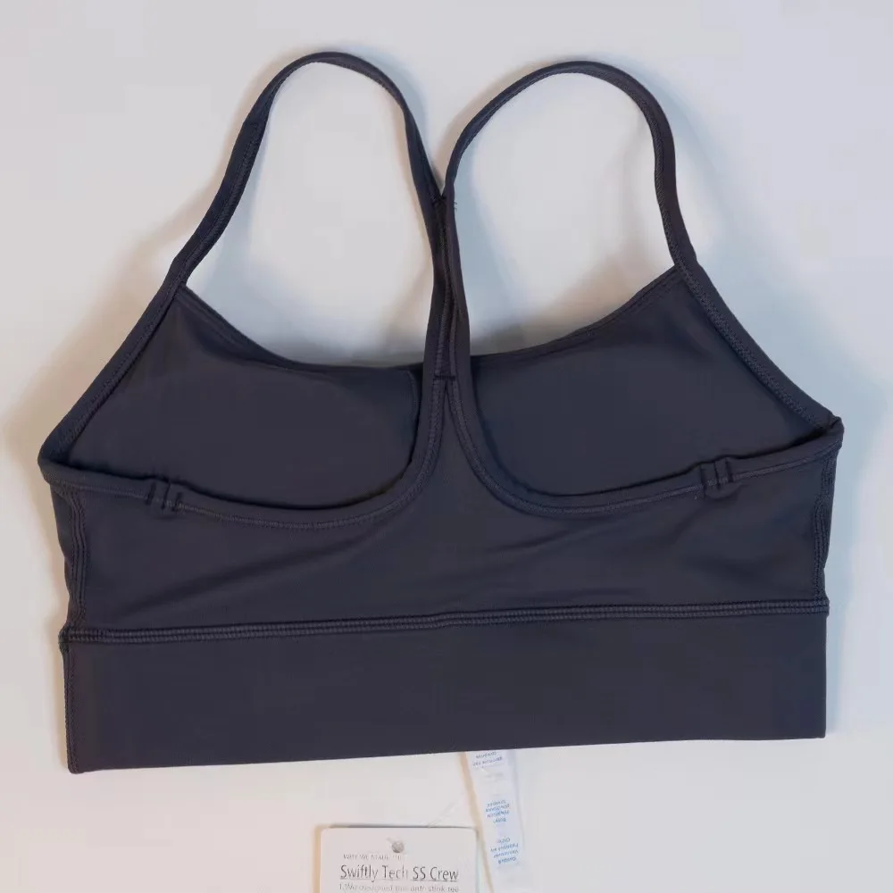 Lulu-Quick drying yoga suit, women's sports underwear, nude double-sided brushed solid color bra, sports Y-shaped back vest