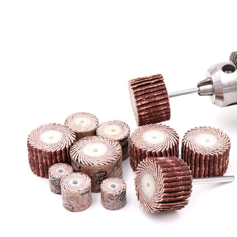 

10pcs 10-20mm Sandpaper Sanding Flap Polishing Wheels 3mm Shank Woodworking Sanding Disc Rotary Tool Dremel Accessories