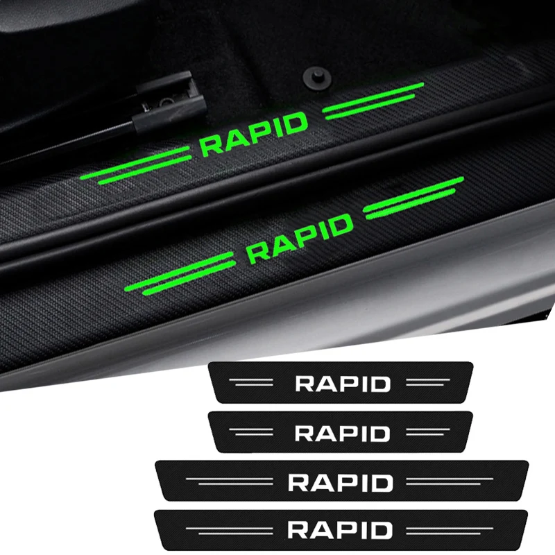 Светящийся протектор для порога автомобиля Skoda Rapid Logo SUPERB VRS Fabia Kamiq задний бампер для багажника аксессуары