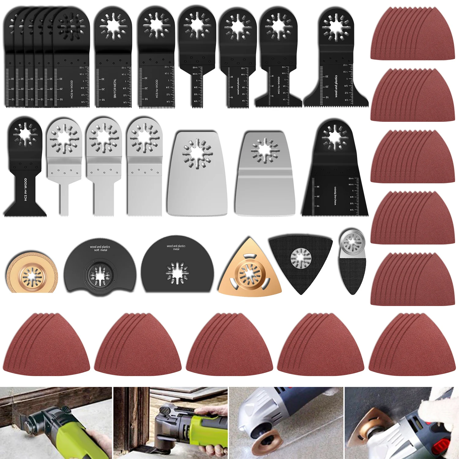 

100pcs Multi-Function Precision Saw Blades Oscillating Multi Wood Metal Cutting Saw Blade Chipboard Tool Power Tools Accessories