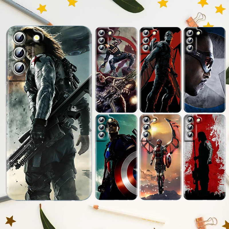 

The Falcon Winter Soldier For Samsung Galaxy S22 S21 S20 FE Ultra Pro Lite S10 S10E S9 S8 Plus S7 Edge Transparent Phone Case