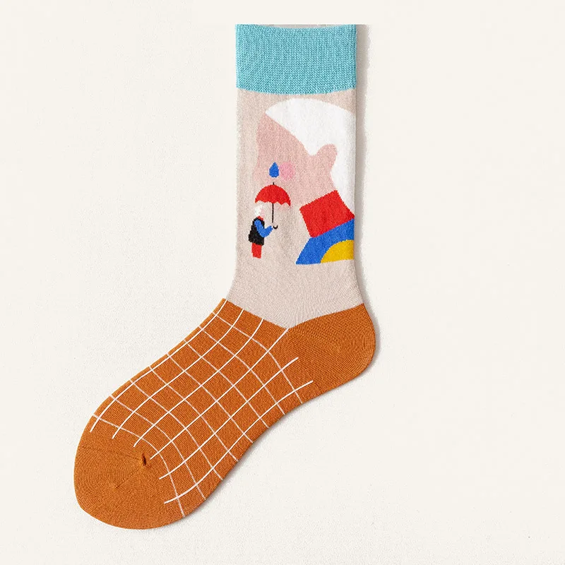 Носки мужские женские хлопковые с абстрактным рисунком |