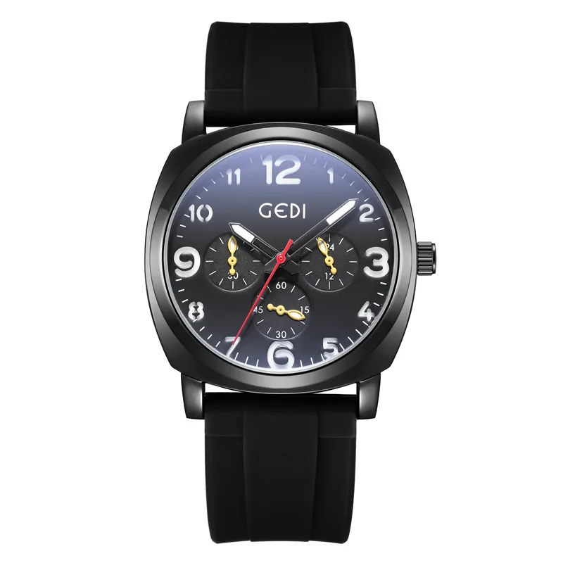 Модные мужские часы Gedi Goldie с тремя глазами и шестью булавками высококачественные