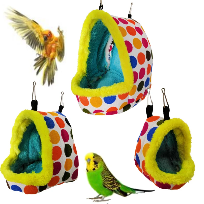 

Semi-Enclosed Plush Nest for Bird Warming Cage, Hamster, Parrot House, Small Pet, Winter Bed, Budgerigar Accessories