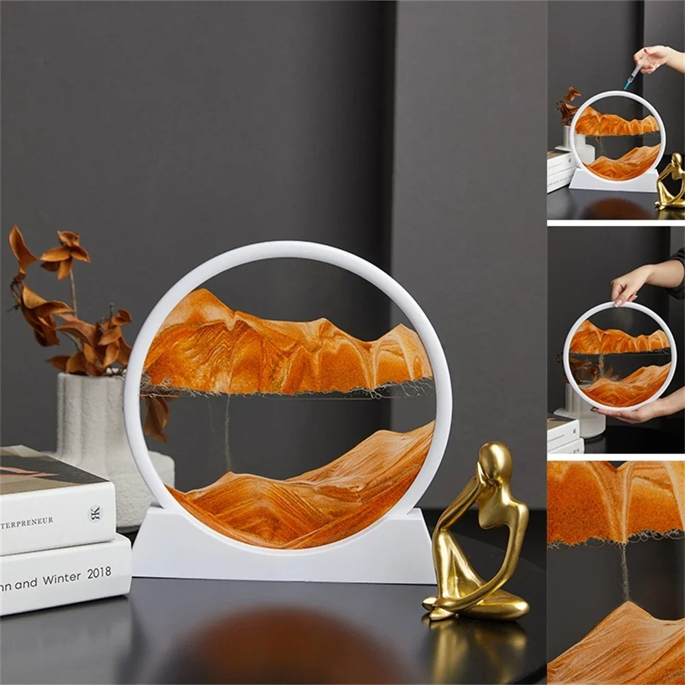 Движущийся песок художественное изображение Круглое стекло глубоководный