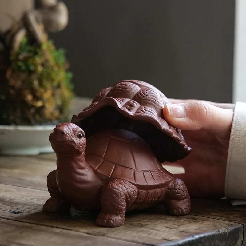 

Longevity Turtle Tea Leak Set Purple Sand Filter Ceramic Integrated Tea Filter Tea Separator Kung Fu Tea Ceremony Accessories