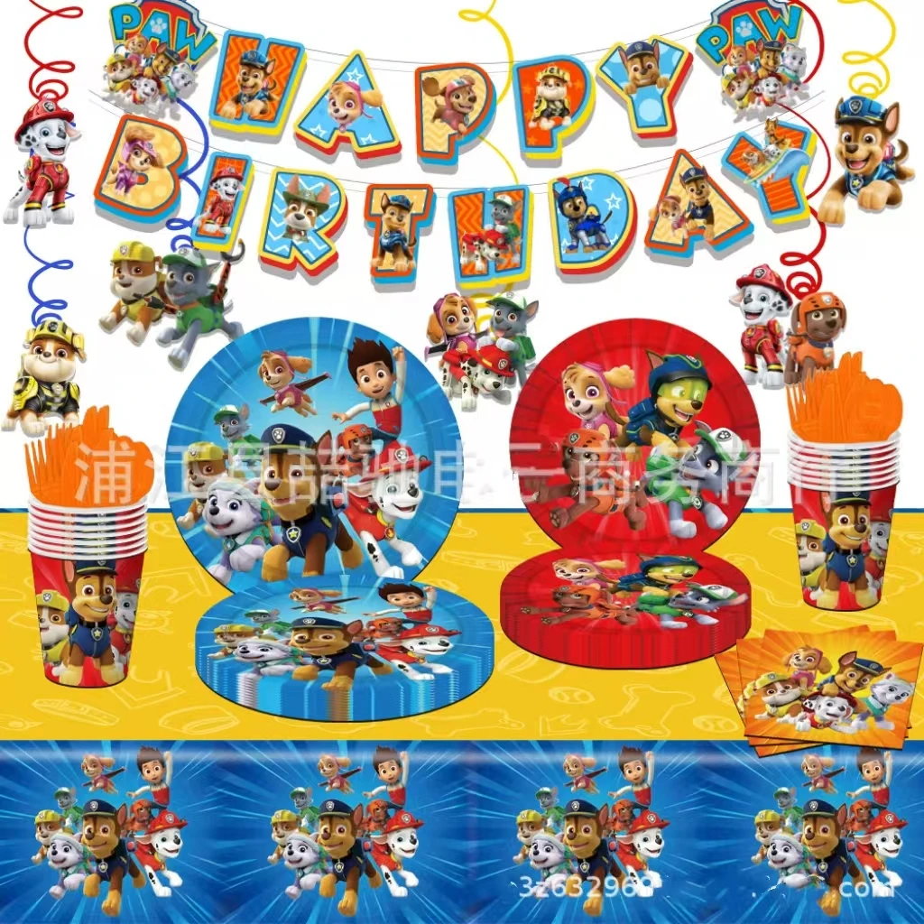 Щенячий патруль украшение для дня рождения фон баннер детский подарок наклейки